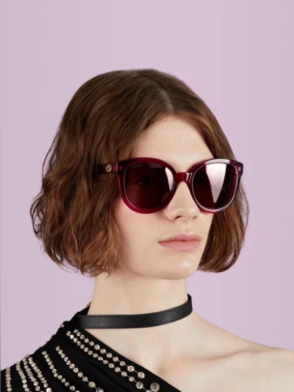 Gucci GG1315S Fuchsia Rounded Cat Eye Sunglasses w/ Case & Pouch $475 Retail - Picture 3 of 9